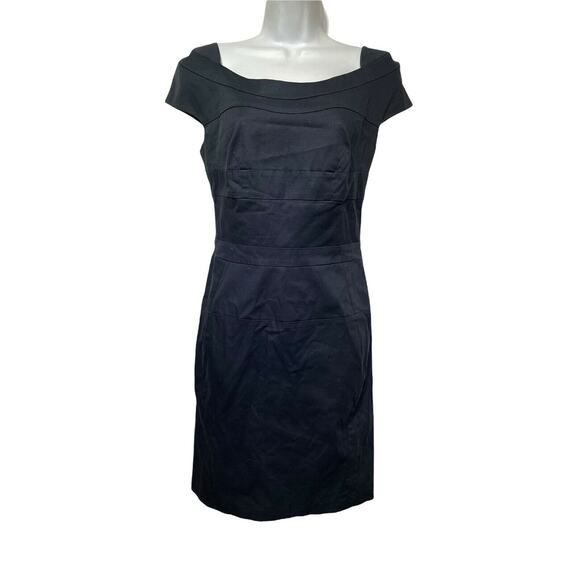 z spoke zac posen navy blue off the shoulder Zip Back dress Size 2 - Picture 1 of 5